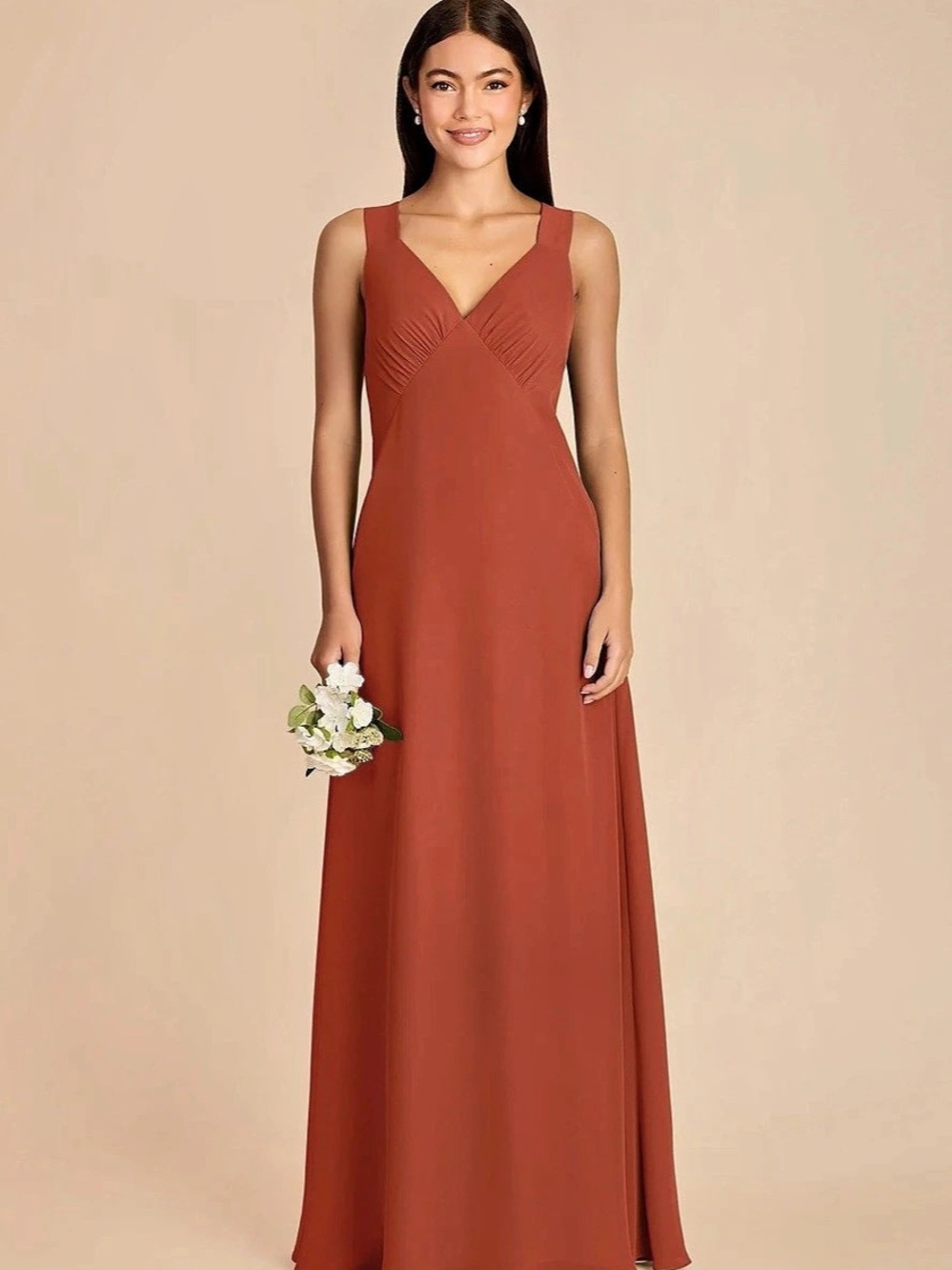 Veronica Bridesmaid Dress | Chiffon | Auburn | Birdy Grey